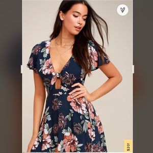 Lulu’s Botanic of Time Floral Tie Front Dress